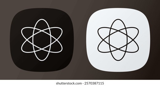 Black and white atom app icons. Atom application icons