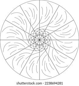 Diseño de mandala única y atractivo en blanco y negro