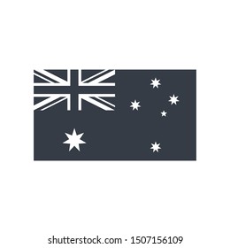 Black And White Australia Flag Symbol Vector