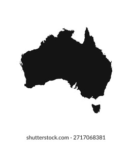 Black and White Australia Simple Map