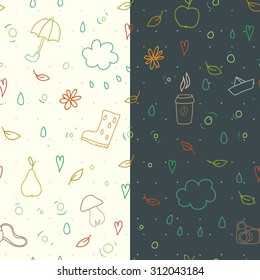black and white autumn pattern