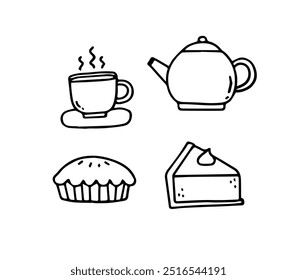 Black And White, Autumn set. tea cake