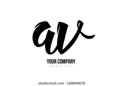 black and white av a v alphabet letter combination suitable as a logo icon design for a company or business