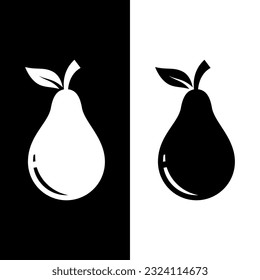 Schwarz-Weiß-Avocado-Symbol, Vektorlogo-Vorlage