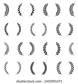 Black and white award wreaths. Seamless pattern. Vector illustration.