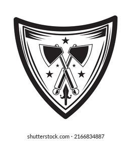 plantilla de logotipo de ax en blanco y negro en estilo de arte en línea