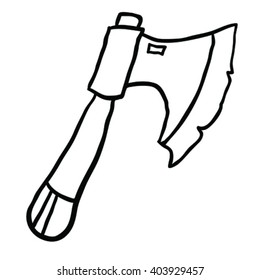 black and white axe cartoon illustration