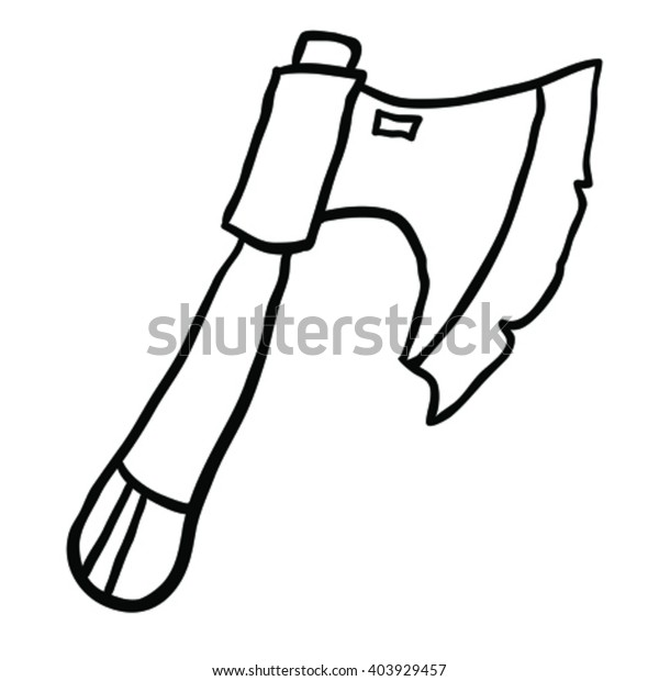 Black White Axe Cartoon Illustration Stock Vector (Royalty Free) 403929457