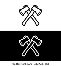 schwarz-weißes Axt-Symbol