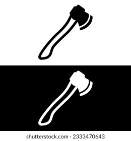 black and white axe icon, hatchet vector icon