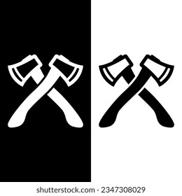 black and white axe icon, hatchet vector icon