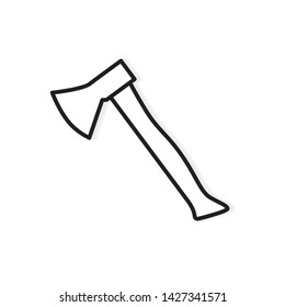 black and white axe icon- vector illustration