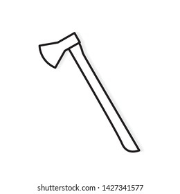 black and white axe icon- vector illustration