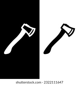 black and white axe icon vector logo template
