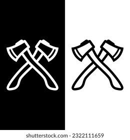 schwarz-weißes Axt-Symbol, Vektorgrafik-Logo-Vorlage