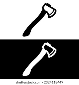 black and white axe icon vector logo template