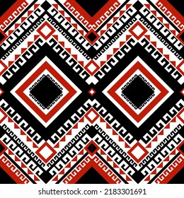 Black and White Aztec geometic seamless pattern