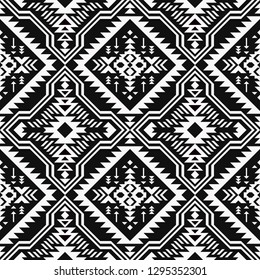 Black White Tribal Vector Seamless Navajo Stock Vector (Royalty Free ...