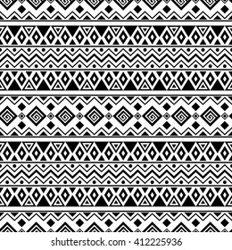 Tribal Ethnic Pattern Black White Color Stock Vector (Royalty Free ...
