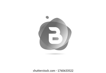 black white B alphabet letter logo for company and business with gradient design. Pastel colour for corporate identity