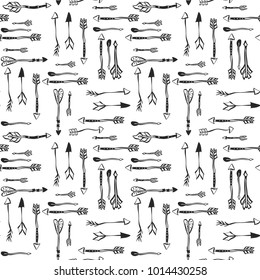 Black and white baby seamless patterns, monochrome illustrations. Scandinavian style. 