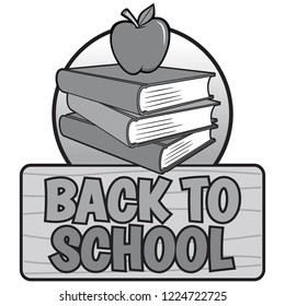 Black and White Back to School Design - A vector cartoon illustration of a Back to School concept.