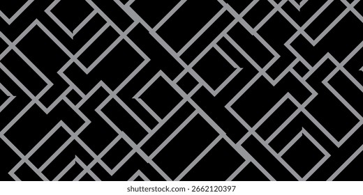 Schwarz-weißer Hintergrund 3D-Illustration quadratische Formen Rahmen nahtlose Muster Illustration Kunst Design abstrakter Hintergrund 3D-Tapeten Design nahtlose Muster Fliesen