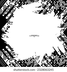 black and white background with abstract halftone