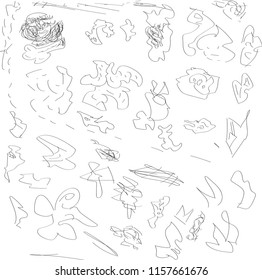 Black and white background with abstract lines and figures, blank for the designer, graphic design with black lines, abstract pattern