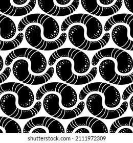 Black and white background with abstract shapes and geometric elements. Flat vector illustration.