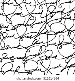 Black and white background with abstract shapes and lines. Calligraphy splashes