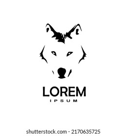 vector de diseño de logotipo de animales de fondo negro y blanco