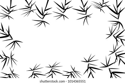 Black and White Background. Beautiful Abstract Illustration for Textile, Paper, Tile. Bamboo Leaves. Bamboo Twigs. Abstract Bamboo Background in Asian Style. Twigs for Wallpaper.