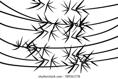 Black and White Background. Beautiful Abstract Illustration for Textile, Paper, Tile. Bamboo Leaves. Bamboo Twigs. Abstract Bamboo Background in Asian Style. Twigs for Wallpaper.