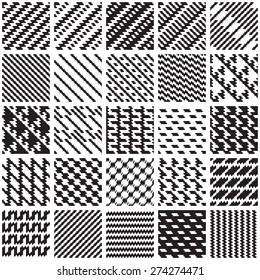 Black and white background, cloth vector  seamless patterns set, goose foot