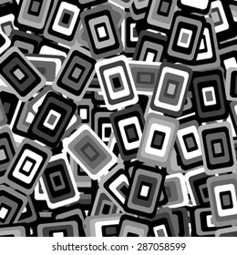 Black and white background with decorative geometric rectangle elements