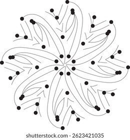 Diseño de fondo en blanco y negro Mandala