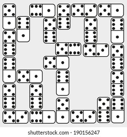 Black and white background with dominoes