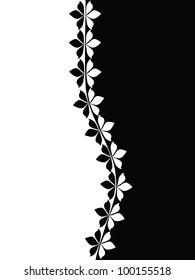 Black and white background with flowers