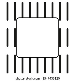 Black and white background with frame for copy space.  Black stripes isolated on a white background
