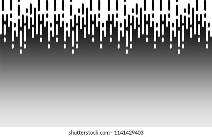 Black and white background with halftone transition. Rounded lines pattern.