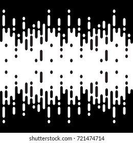 Black and white background with halftone transition. Rounded lines seamless pattern.