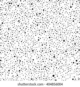 Black and white background with hand drawn seamless spotted textured pattern in vector. Dotty texture. Modern drawn graphic illustration with splash seamless pattern. Abstract grunge background