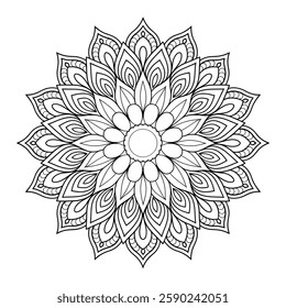 A Black and white background illustration vector style colouring page