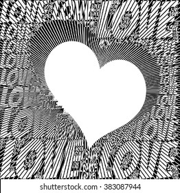 black and white background with love texture together vector print pattern for fashion and graphic design. special day and valentines day gift, t shirt print and poster