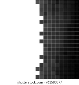 Black white background with mesh of squares for your design for sale on Black Friday or space for headline or product. Mosaic.