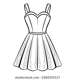 A black and white background the mini dress coloring page 