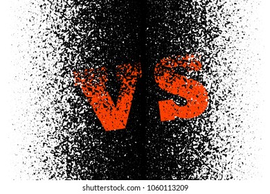 Black and white background with modern abstract red letters. The symbol of the competition. Vector template for your design.