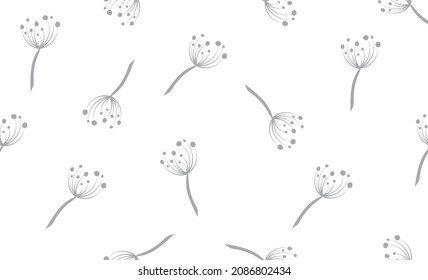 Black and white background modern abstract flower pattern design. Vector illustration.