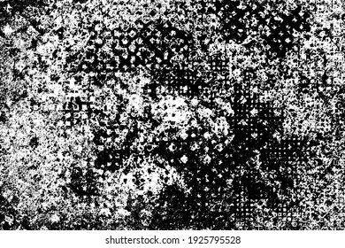 Black and white background. Monochrome grunge background. Abstract texture of dirt, dust, blots, chips. Dirty dirty surface